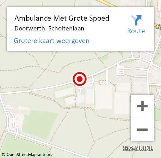 Locatie op kaart van de 112 melding: Ambulance Met Grote Spoed Naar Doorwerth, Scholtenlaan op 27 mei 2019 22:47