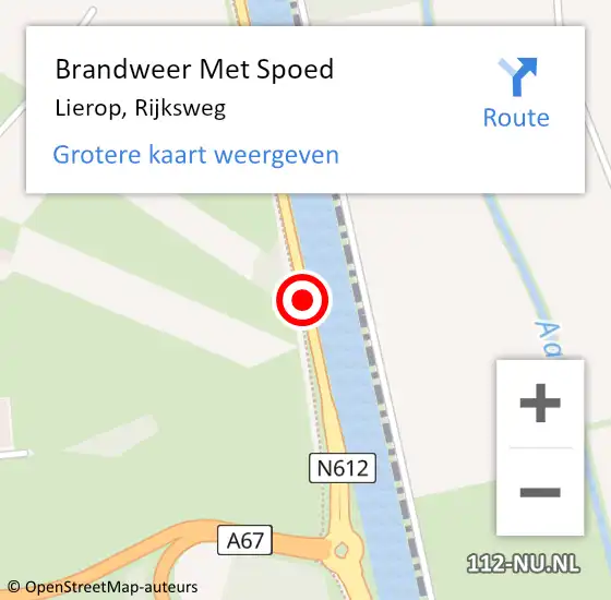 Locatie op kaart van de 112 melding: Brandweer Met Spoed Naar Lierop, Rijksweg op 27 mei 2019 23:39