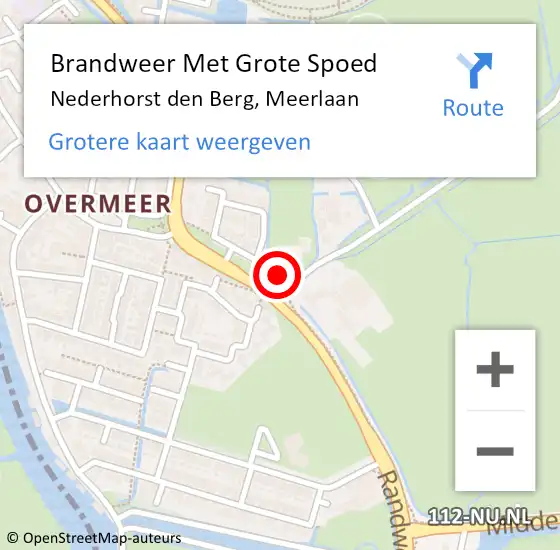 Locatie op kaart van de 112 melding: Brandweer Met Grote Spoed Naar Nederhorst den Berg, Meerlaan op 28 mei 2019 07:43