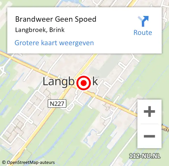 Locatie op kaart van de 112 melding: Brandweer Geen Spoed Naar Langbroek, Brink op 28 mei 2019 08:39