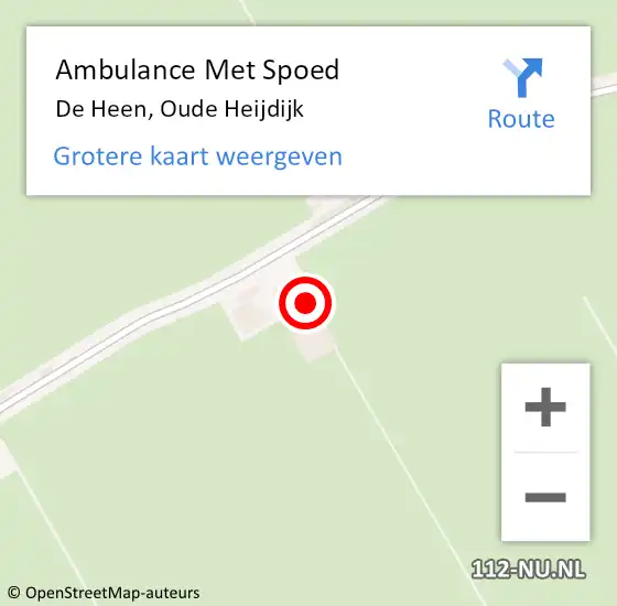Locatie op kaart van de 112 melding: Ambulance Met Spoed Naar De Heen, Oude Heijdijk op 28 mei 2019 09:12