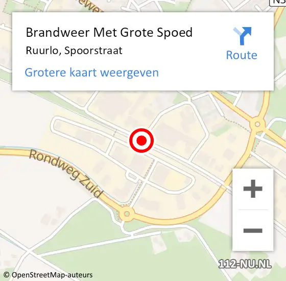 Locatie op kaart van de 112 melding: Brandweer Met Grote Spoed Naar Ruurlo, Spoorstraat op 28 mei 2019 09:35