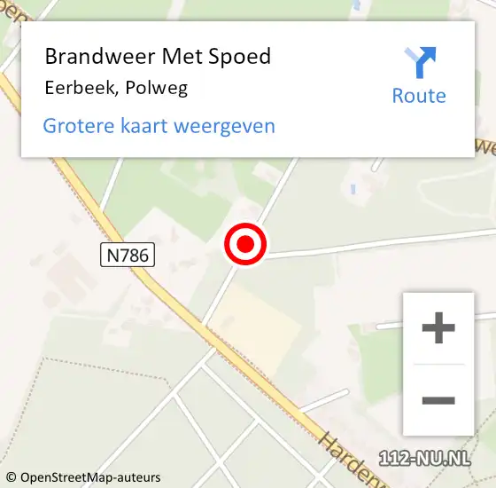 Locatie op kaart van de 112 melding: Brandweer Met Spoed Naar Eerbeek, Polweg op 2 april 2014 15:28