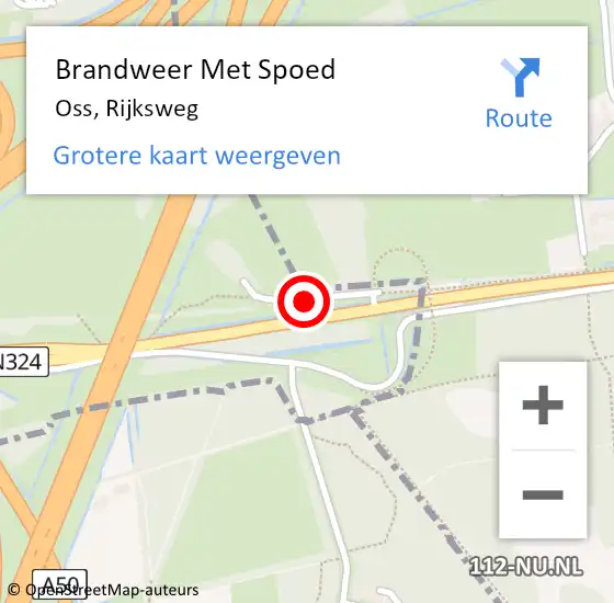 Locatie op kaart van de 112 melding: Brandweer Met Spoed Naar Oss, Rijksweg op 28 mei 2019 10:45