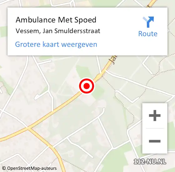 Locatie op kaart van de 112 melding: Ambulance Met Spoed Naar Vessem, Jan Smuldersstraat op 28 mei 2019 11:51