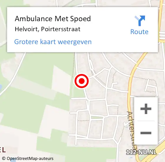 Locatie op kaart van de 112 melding: Ambulance Met Spoed Naar Helvoirt, Poirtersstraat op 28 mei 2019 12:22