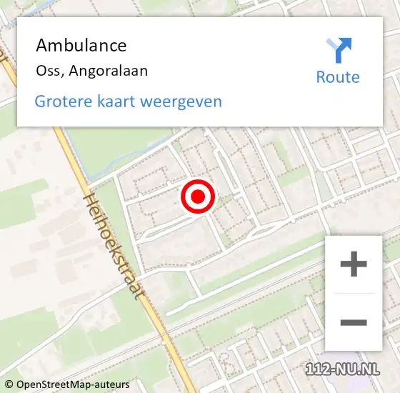 Locatie op kaart van de 112 melding: Ambulance Oss, Angoralaan op 28 mei 2019 13:21