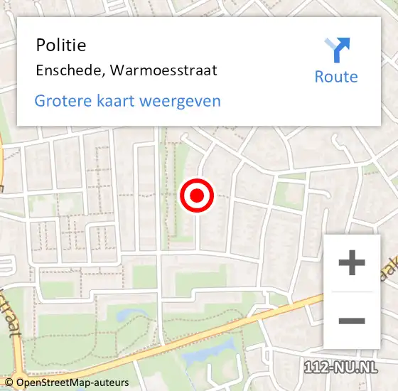 Locatie op kaart van de 112 melding: Politie Enschede, Warmoesstraat op 28 mei 2019 13:34