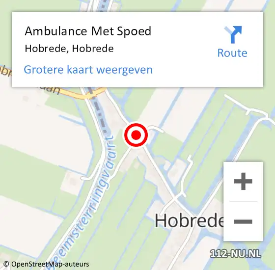 Locatie op kaart van de 112 melding: Ambulance Met Spoed Naar Hobrede, Hobrede op 28 mei 2019 15:18