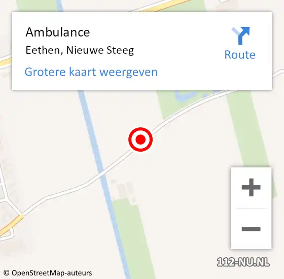 Locatie op kaart van de 112 melding: Ambulance Eethen, Nieuwe Steeg op 28 mei 2019 15:23