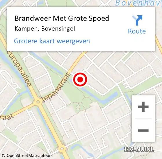 Locatie op kaart van de 112 melding: Brandweer Met Grote Spoed Naar Kampen, Bovensingel op 28 mei 2019 16:21