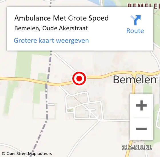 Locatie op kaart van de 112 melding: Ambulance Met Grote Spoed Naar Bemelen, Oude Akerstraat op 2 april 2014 16:04