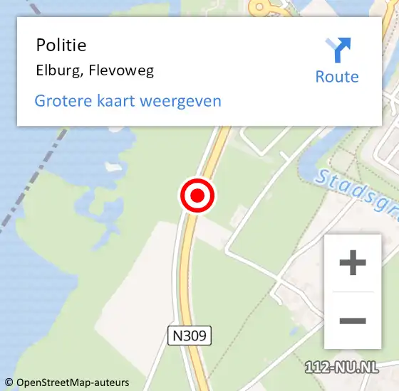 Locatie op kaart van de 112 melding: Politie Elburg, Flevoweg op 28 mei 2019 17:34