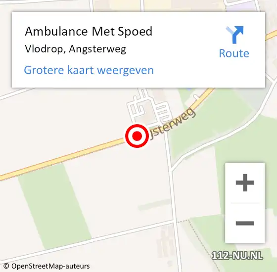 Locatie op kaart van de 112 melding: Ambulance Met Spoed Naar Vlodrop, Angsterweg op 28 mei 2019 17:36