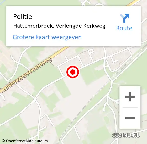 Locatie op kaart van de 112 melding: Politie Hattemerbroek, Verlengde Kerkweg op 28 mei 2019 21:08