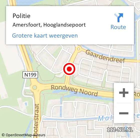 Locatie op kaart van de 112 melding: Politie Amersfoort, Hooglandsepoort op 28 mei 2019 21:09