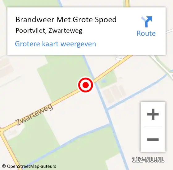 Locatie op kaart van de 112 melding: Brandweer Met Grote Spoed Naar Poortvliet, Zwarteweg op 29 mei 2019 06:27