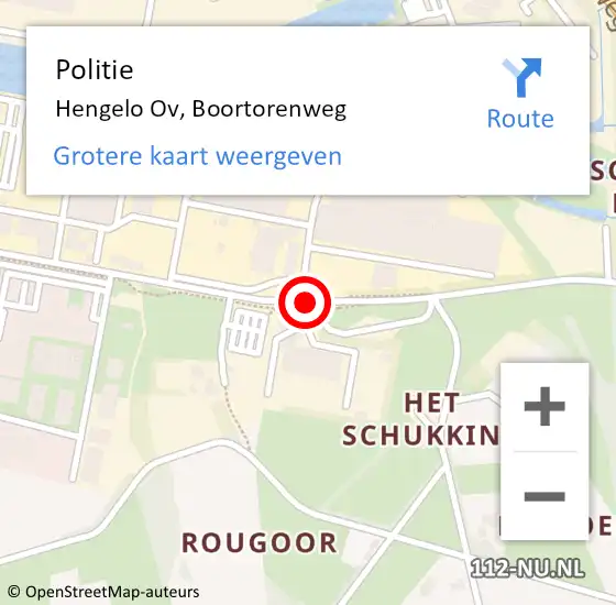 Locatie op kaart van de 112 melding: Politie Hengelo Ov, Boortorenweg op 29 mei 2019 07:45