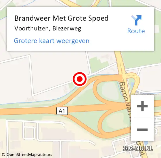 Locatie op kaart van de 112 melding: Brandweer Met Grote Spoed Naar Voorthuizen, Biezerweg op 29 mei 2019 10:33