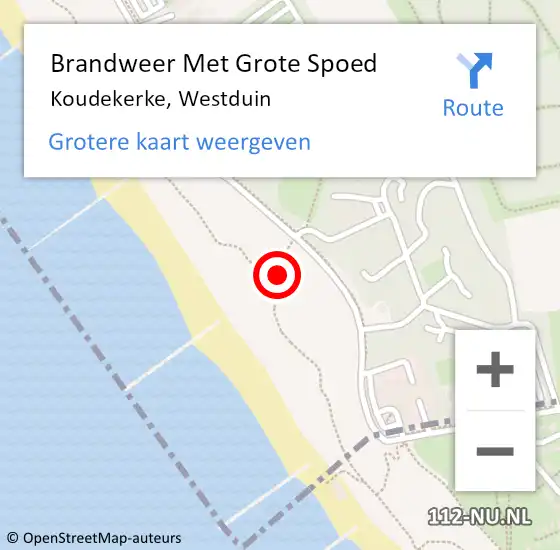 Locatie op kaart van de 112 melding: Brandweer Met Grote Spoed Naar Koudekerke, Westduin op 29 mei 2019 12:17