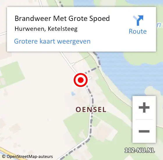 Locatie op kaart van de 112 melding: Brandweer Met Grote Spoed Naar Hurwenen, Ketelsteeg op 29 mei 2019 12:55