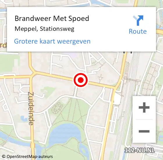 Locatie op kaart van de 112 melding: Brandweer Met Spoed Naar Meppel, Stationsweg op 29 mei 2019 13:35
