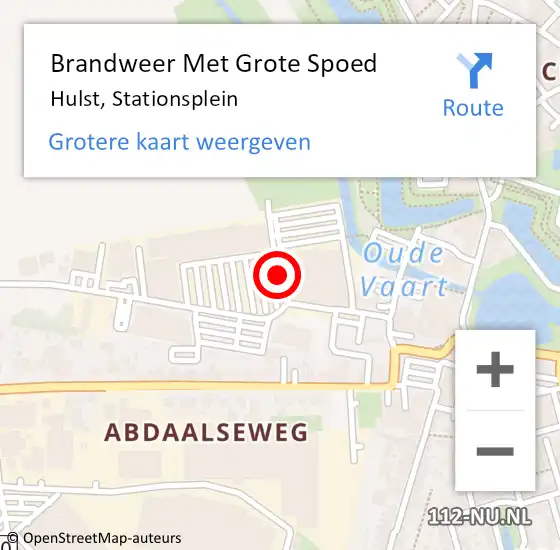 Locatie op kaart van de 112 melding: Brandweer Met Grote Spoed Naar Hulst, Stationsplein op 29 mei 2019 13:51