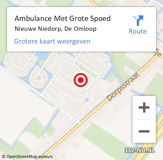 Locatie op kaart van de 112 melding: Ambulance Met Grote Spoed Naar Nieuwe Niedorp, De Omloop op 29 mei 2019 14:16