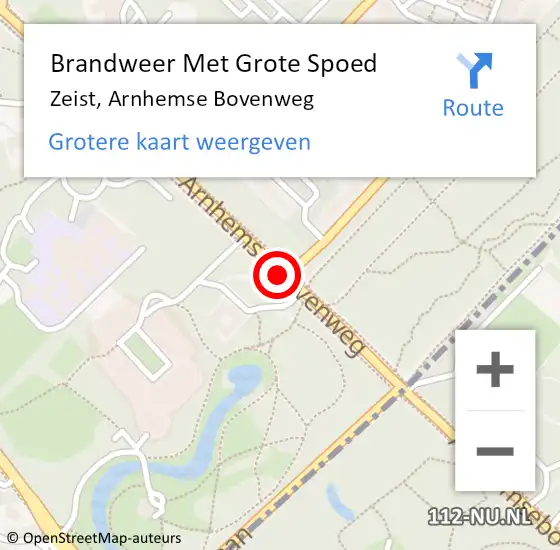 Locatie op kaart van de 112 melding: Brandweer Met Grote Spoed Naar Zeist, Arnhemse Bovenweg op 29 mei 2019 14:28