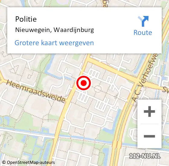 Locatie op kaart van de 112 melding: Politie Nieuwegein, Waardijnburg op 29 mei 2019 15:01