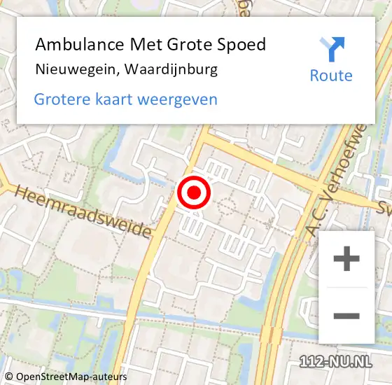 Locatie op kaart van de 112 melding: Ambulance Met Grote Spoed Naar Nieuwegein, Waardijnburg op 29 mei 2019 15:09