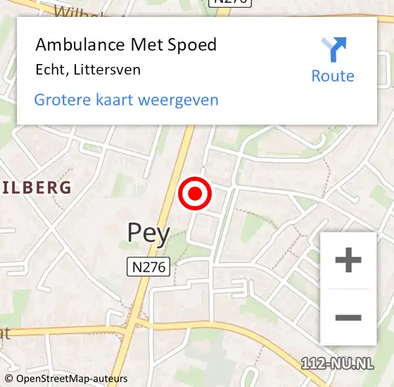 Locatie op kaart van de 112 melding: Ambulance Met Spoed Naar Echt, Littersven op 29 mei 2019 16:53