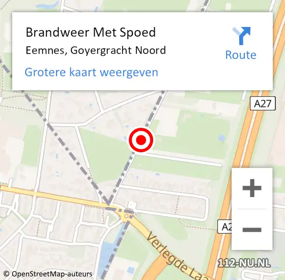 Locatie op kaart van de 112 melding: Brandweer Met Spoed Naar Eemnes, Goyergracht Noord op 29 mei 2019 17:23