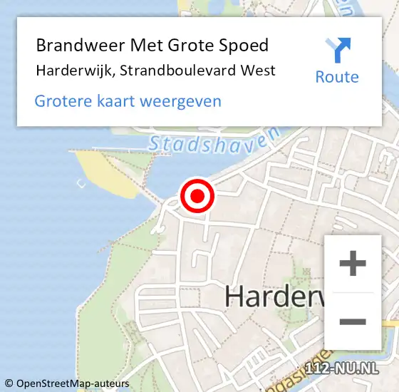 Locatie op kaart van de 112 melding: Brandweer Met Grote Spoed Naar Harderwijk, Strandboulevard West op 29 mei 2019 17:45