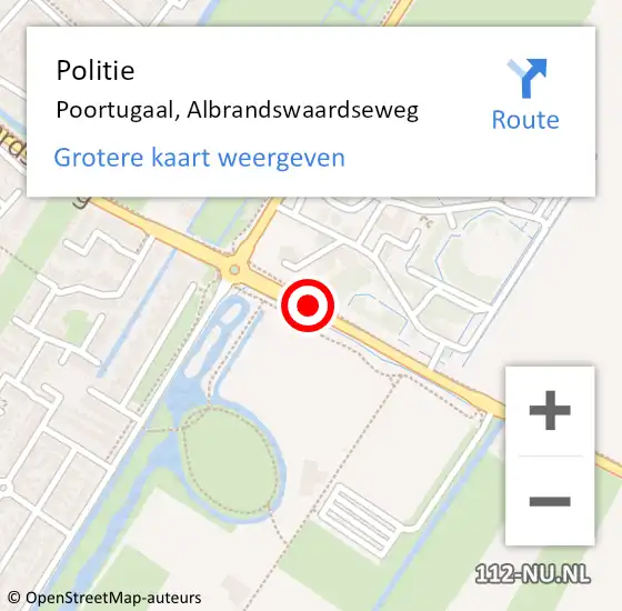 Locatie op kaart van de 112 melding: Politie Poortugaal, Albrandswaardseweg op 29 mei 2019 17:47