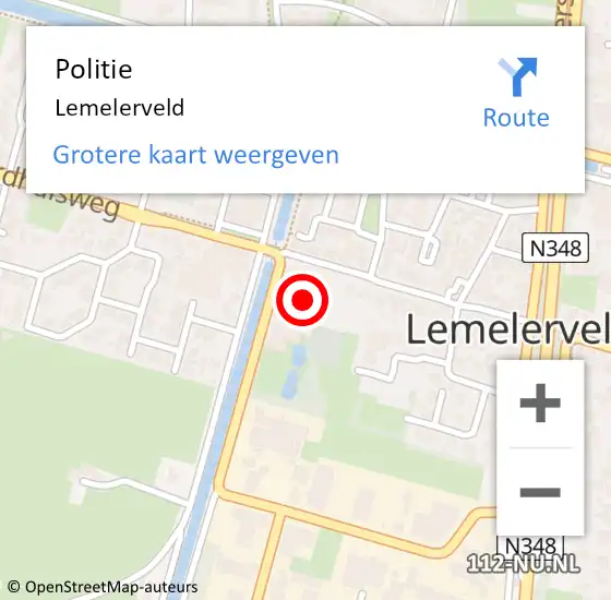 Locatie op kaart van de 112 melding: Politie Lemelerveld op 29 mei 2019 18:18