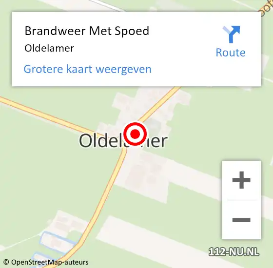 Locatie op kaart van de 112 melding: Brandweer Met Spoed Naar Oldelamer op 29 mei 2019 19:37