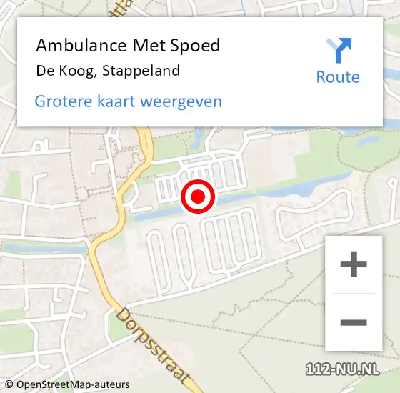 Locatie op kaart van de 112 melding: Ambulance Met Spoed Naar De Koog, Stappeland op 29 mei 2019 21:08