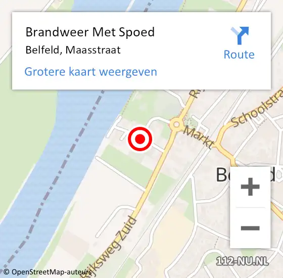 Locatie op kaart van de 112 melding: Brandweer Met Spoed Naar Belfeld, Maasstraat op 29 mei 2019 21:11