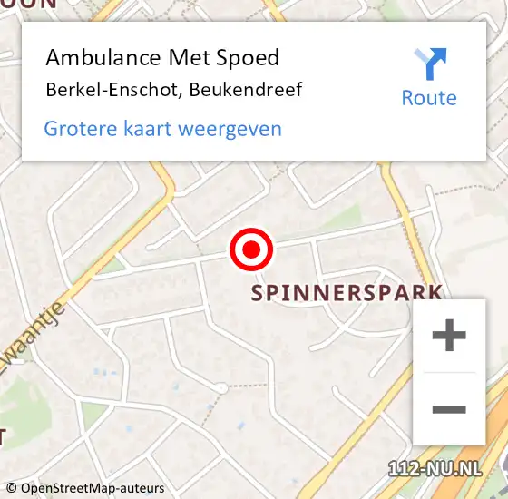 Locatie op kaart van de 112 melding: Ambulance Met Spoed Naar Berkel-Enschot, Beukendreef op 29 mei 2019 22:12