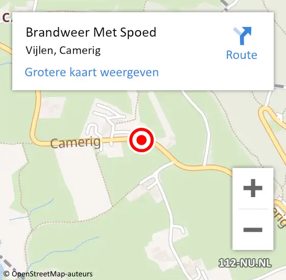 Locatie op kaart van de 112 melding: Brandweer Met Spoed Naar Vijlen, Camerig op 30 mei 2019 00:48