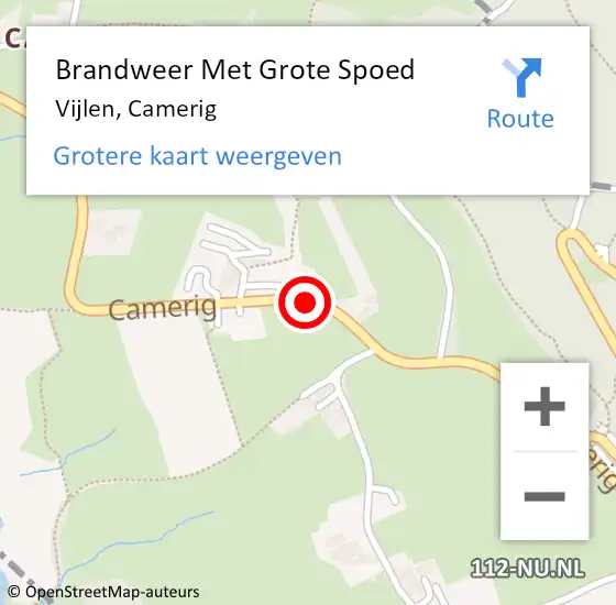 Locatie op kaart van de 112 melding: Brandweer Met Grote Spoed Naar Vijlen, Camerig op 30 mei 2019 01:02