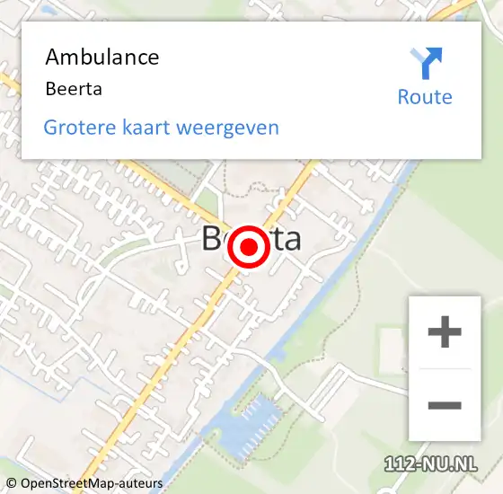 Locatie op kaart van de 112 melding: Ambulance Beerta op 30 mei 2019 08:12
