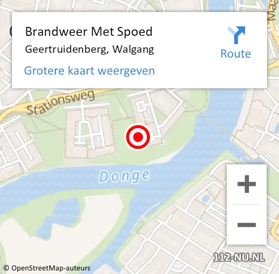 Locatie op kaart van de 112 melding: Brandweer Met Spoed Naar Geertruidenberg, Walgang op 2 april 2014 18:39