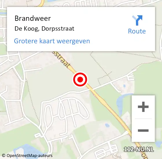 Locatie op kaart van de 112 melding: Brandweer De Koog, Dorpsstraat op 30 mei 2019 09:21