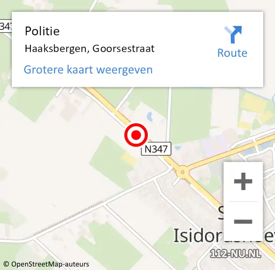 Locatie op kaart van de 112 melding: Politie Haaksbergen, Goorsestraat op 30 mei 2019 11:12