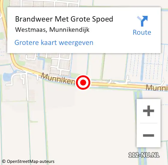 Locatie op kaart van de 112 melding: Brandweer Met Grote Spoed Naar Westmaas, Munnikendijk op 30 mei 2019 12:23