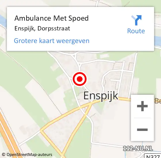 Locatie op kaart van de 112 melding: Ambulance Met Spoed Naar Enspijk, Dorpsstraat op 30 mei 2019 13:02