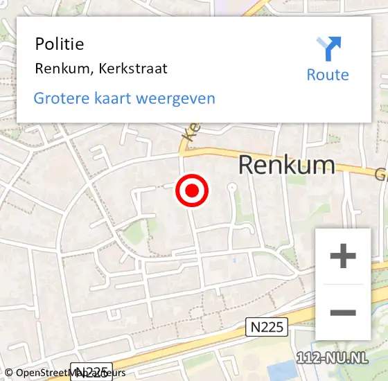 Locatie op kaart van de 112 melding: Politie Renkum, Kerkstraat op 30 mei 2019 13:30