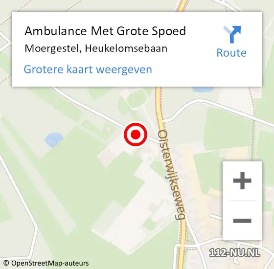 Locatie op kaart van de 112 melding: Ambulance Met Grote Spoed Naar Moergestel, Heukelomsebaan op 30 mei 2019 14:16